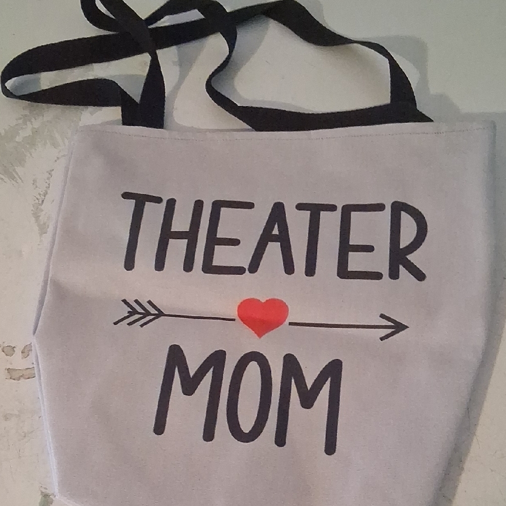 Theater Mom Canvas Tote Bag Heart Arrow Design - Picture 4 of 6